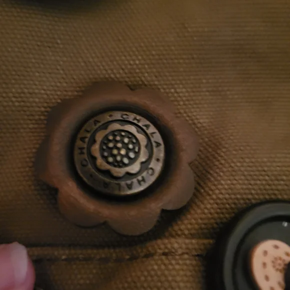 Chala Purse Handbag Brown Canvas Crossbody with Key Chain Tote Bag Kitty Cat - Picture 3 of 6